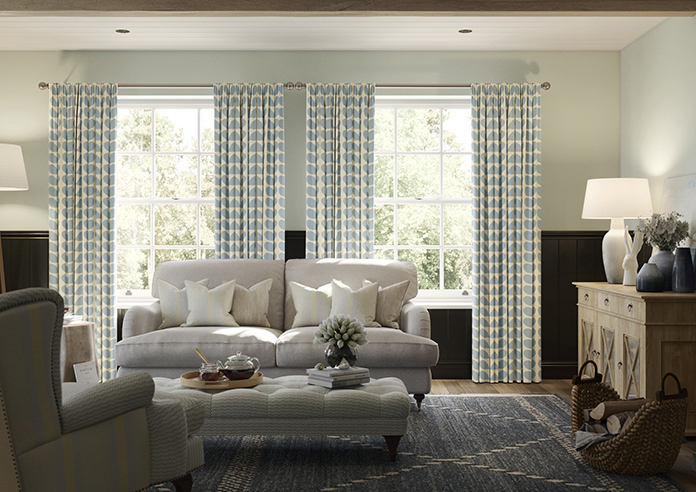 Orla Kiely Two Colour Stem, Powder Blue - Made to Measure Curtains - Image 3